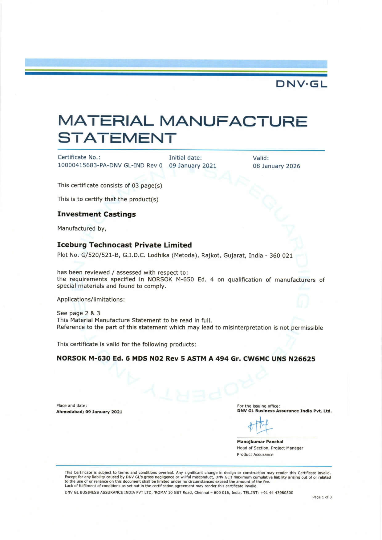 Certificate